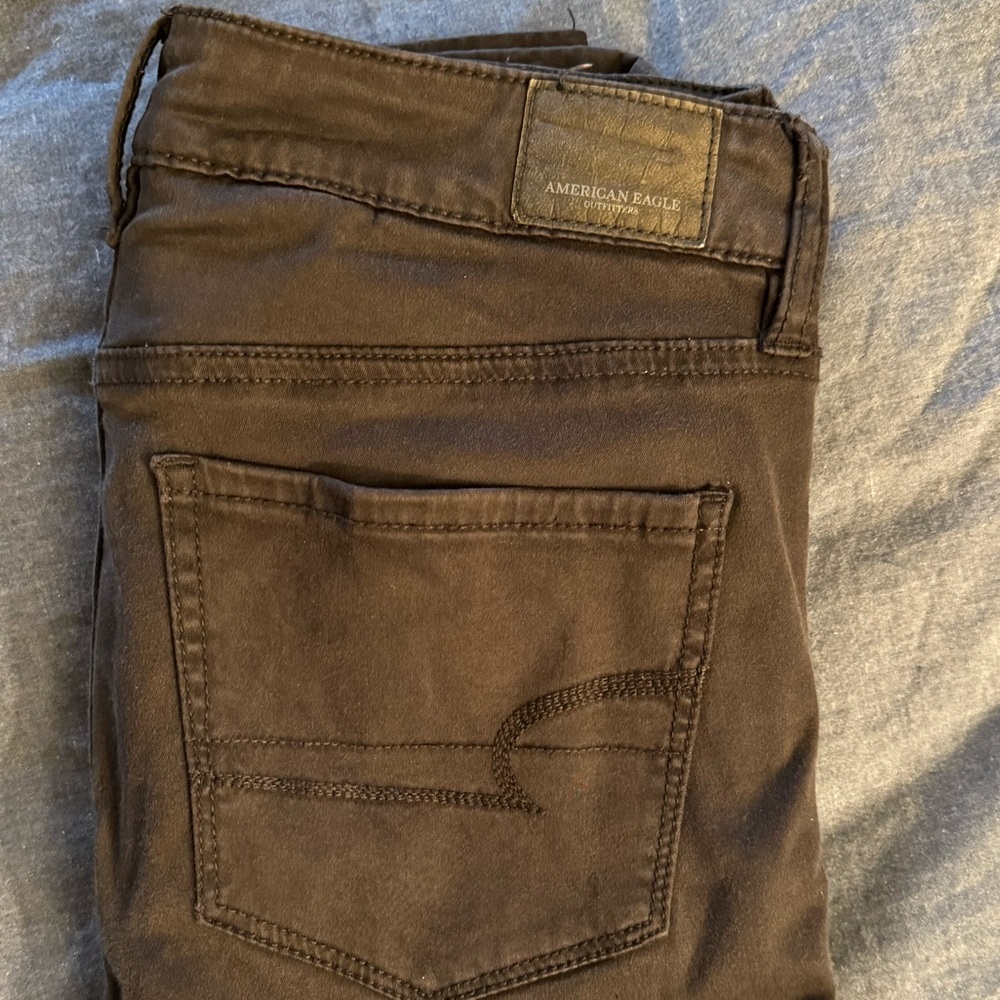 American Eagle jeggings in black.
